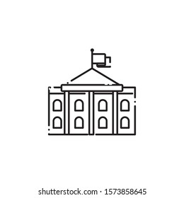 vote building line style icon vector illustration design