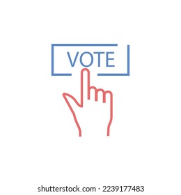 vote button click vector icon politics right to vote