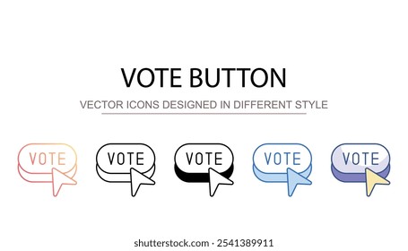 Vote O ícone do botão Design com fundo branco ilustração de stock