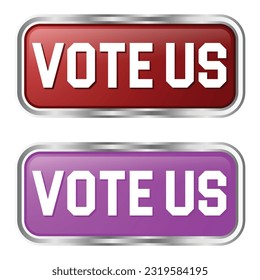 Vote Button Icon, Glossy 3D Realistic Vote Now Button, Voting Badge, Badge, Label, Voting Yes, Push Button, Isolated On White Background