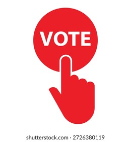 Votar Ilustración de Botón con Cursor de Mano Clickeando Símbolo Victor Ilustración de Arte