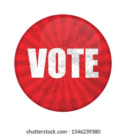 Vote button pin vector illustration isolated on white background