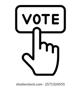 Vote Button Vector Line Icon Design