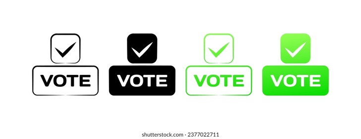 Vote buttons. Different styles, check mark, vote buttons. Vector icons