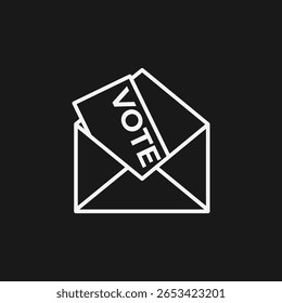 Ícone do voto por correspondência e voto de eleitores ausentes para votação por correspondência em uma eleição política