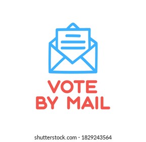 Vote by mail vector illustration. Stay Safe concept The 2020 United States Presidential Election. Template for background, banner, card, poster with text inscription.