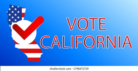 VOTE in California.Presidential election in California USA 2020.Vector illustration.Political election campaign.