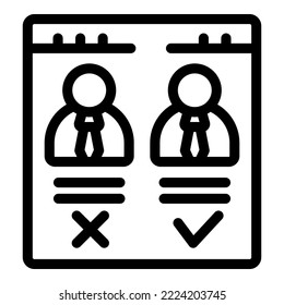 Vote candidate icon outline vector. Online box. Public paper