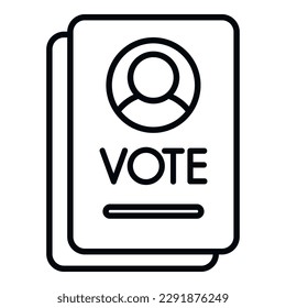 Vote candidate icon outline vector. Election poll. Choice voter