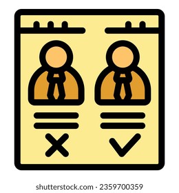 Vote candidate icon outline vector. Online box. Public paper color flat