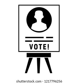 Vote candidate poster icon. Simple illustration of vote candidate poster vector icon for web design isolated on white background