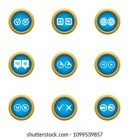 Vote cast icons set. Flat set of 9 vote cast vector icons for web isolated on white background