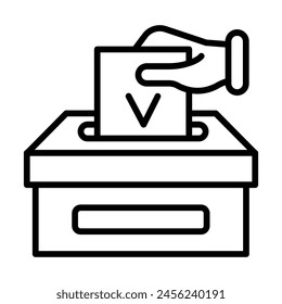 vote casting vector line icon design