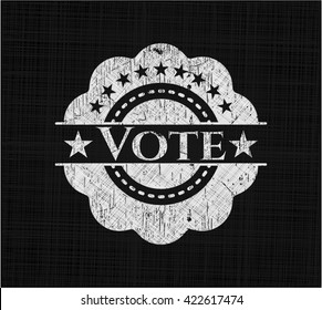 Vote chalkboard emblem written on a blackboard