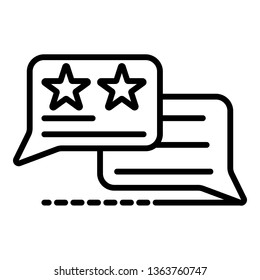 Vote chat icon. Outline vote chat vector icon for web design isolated on white background