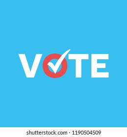 Vote Check Mark Ballot Vector Text Typography Message Background Banner