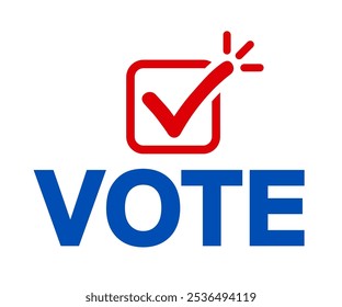 VOTE with checkmark icon isolated
