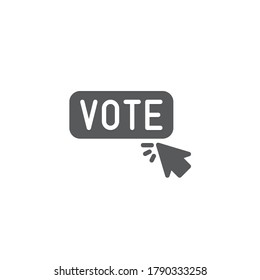 Vote Click Cursor Vector Icon. Filled Flat Sign For Mobile Concept And Web Design. Vote Here Button Glyph Icon. Symbol, Logo Illustration. Vector Graphics