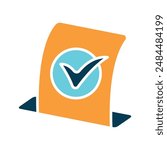 Vote confirmation line icon. Ballot, checkmark, vote, approval, election, verification, confirmation, polling, participation, democracy, voter, ballot box, secure vote, voting process, election day