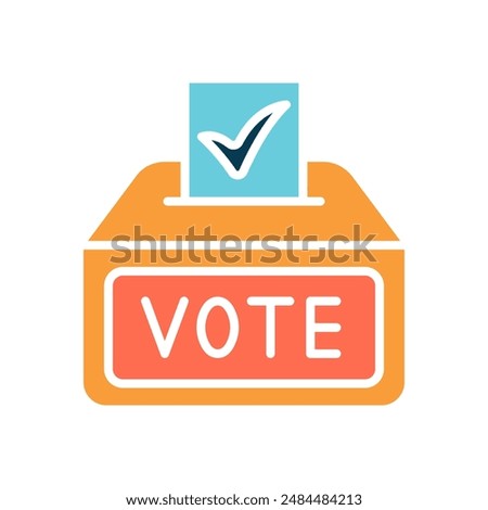 Vote confirmation line icon. Ballot, checkmark, vote, approval, election, verification, confirmation, polling, participation, democracy, voter, ballot box, secure vote, voting process, election day