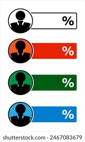 Icono del concepto de conteo de votos, Cálculo Compilando datos de la boleta de votación, Resultado de la encuesta electoral, Encuesta, Porcentaje, Ganador, Candidatos Referéndum de posición, Estadísticas, Ilustración de Arte vectorial