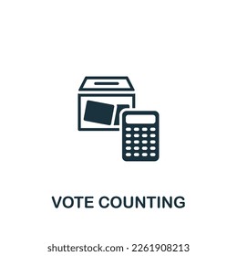 Vote counting icon. Monochrome simple sign from election collection. Vote counting icon for logo, templates, web design and infographics.