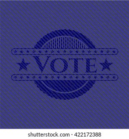 Vote with denim texture