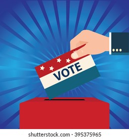 Vote design with Ballot boxes,Voting Election Politic Decision Democracy Concept vector illustration.