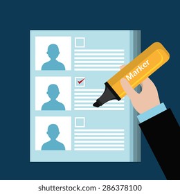 Vote design over blue background, vector illustration.