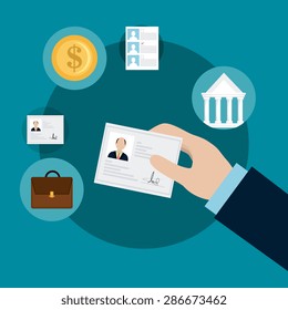 Vote design over blue background, vector illustration.