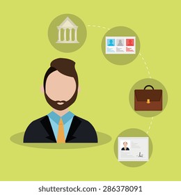 Vote design over green background, vector illustration.