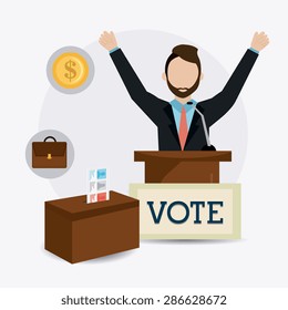 Vote design over white background, vector illustration.