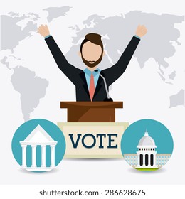 Vote design over white background, vector illustration.