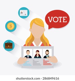Vote design over white background, vector illustration.