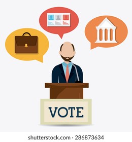 Vote design over white background, vector illustration.