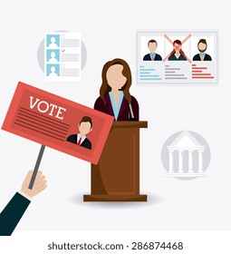 Vote design over white background, vector illustration.