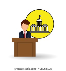 vote design over white background, vector illustration