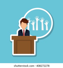 vote design over white background, vector illustration