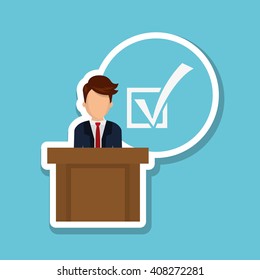 vote design over white background, vector illustration