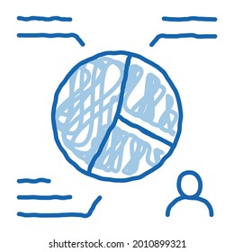 Vote Distribution Statistics sketch icon vector. Hand drawn blue doodle line art Vote Distribution Statistics sign. isolated symbol illustration