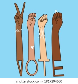 Vote Diversity Inclusive Deaf Pride ASL American Sign Language Voting Democracy Design