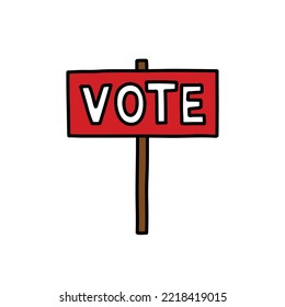 vote doodle icon, vector illustration