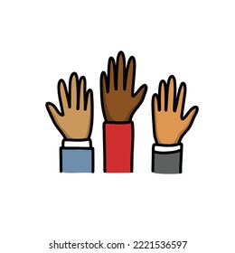 vote doodle icon, vector illustration