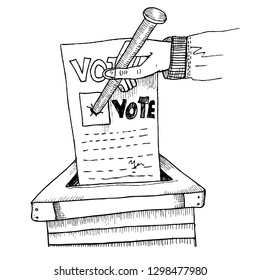 vote, doodle sketch