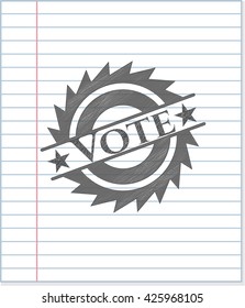 Vote drawn with pencil strokes
