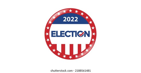 Vote Election 2022 USA Flag Button