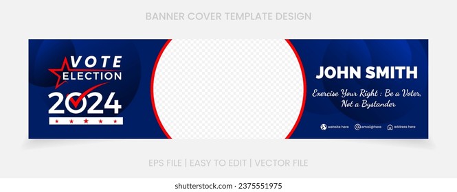 vote election 2024 banner social media template background.