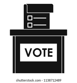 Vote election box icon. Simple illustration of vote election box vector icon for web design isolated on white background