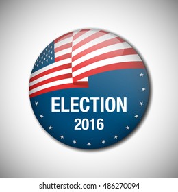 Vote election campaign badge button. Vector illustration. 