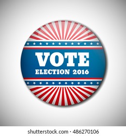 Vote election campaign badge button. Vector illustration. 